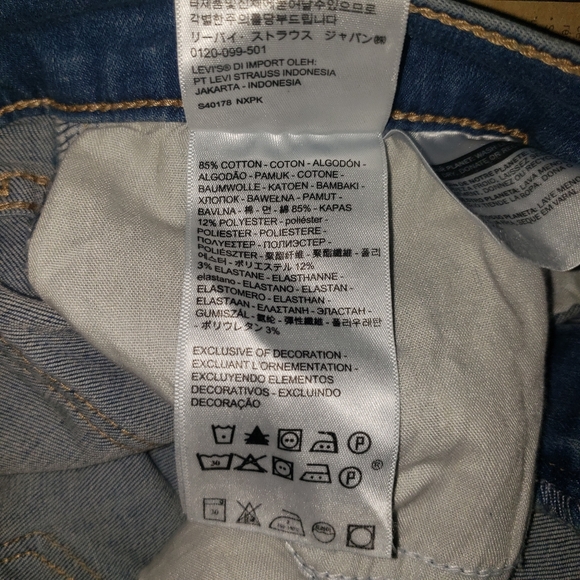 Levis 710 Blue Sz 31&32 Stretch Ankle Super Skinny - Picture 6 of 8